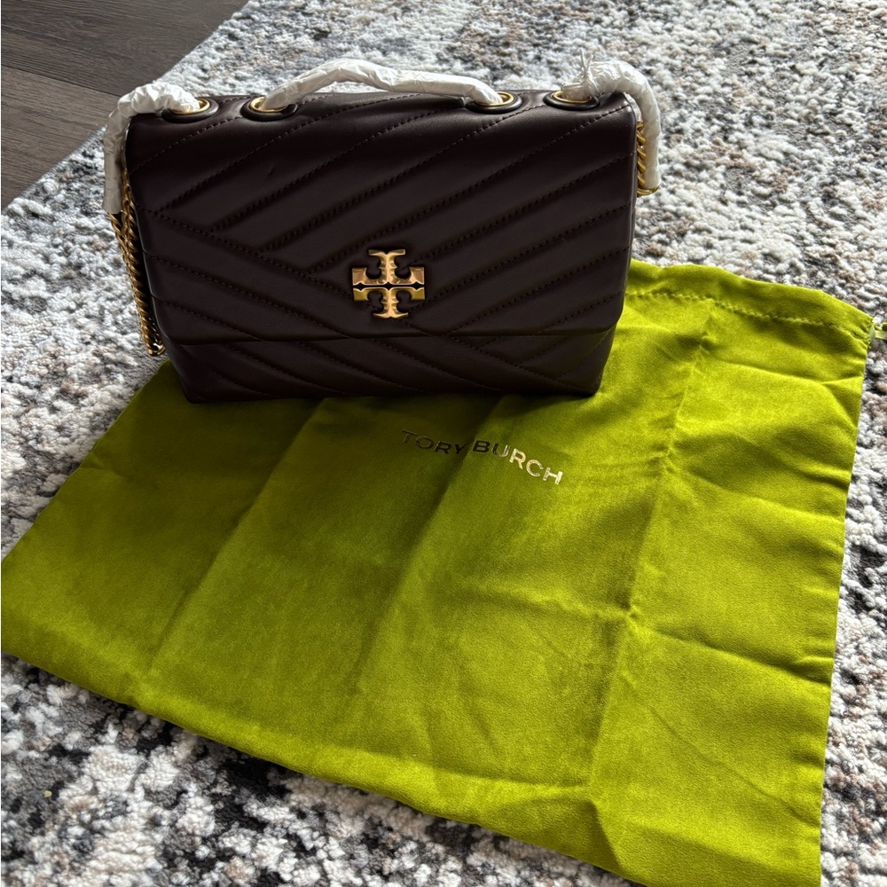 Tory Burch Dark Brown Quilted Crossbody Bag Brand NEW